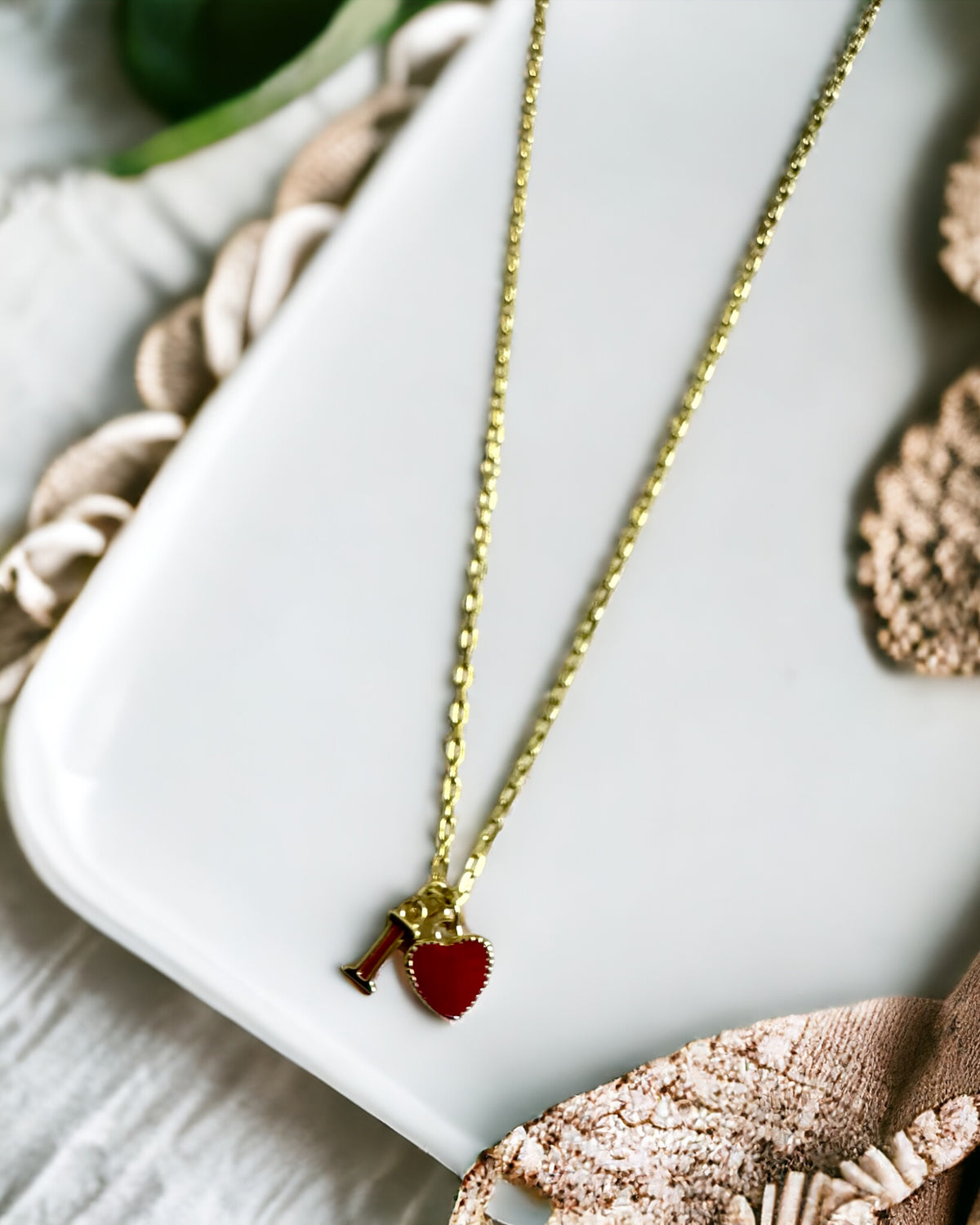 I Love you 18K Gold Plated Antitarnish Charm Necklace