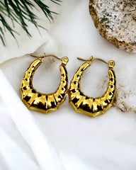 Antitarnish Croissant Hoop Earrings