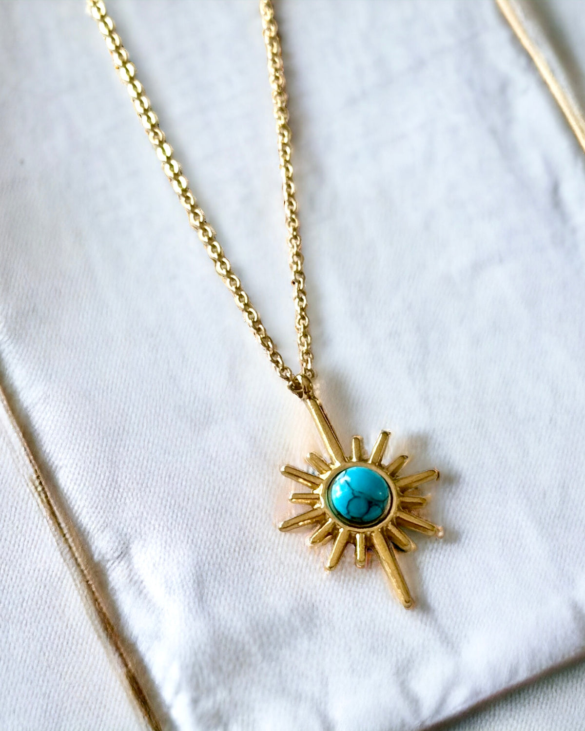 Boho Sun Evil Eye Antitarnish Necklace