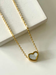 Cute White Heart Antitarnish Necklace