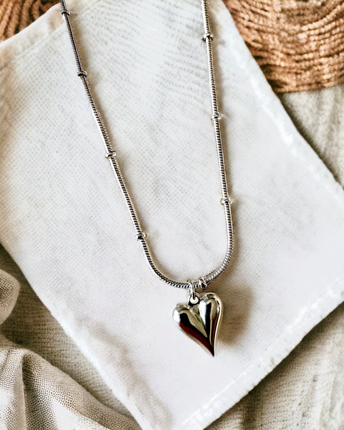 Silver Antitarnish Heart Necklace