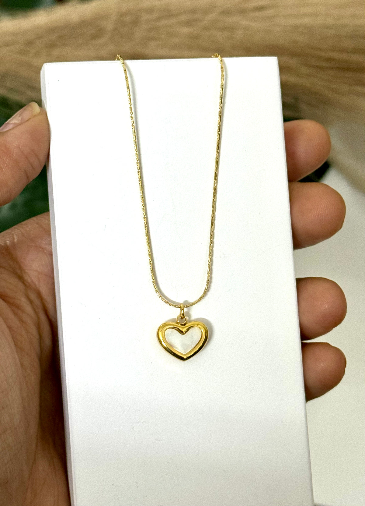 Cute White Heart Antitarnish Necklace