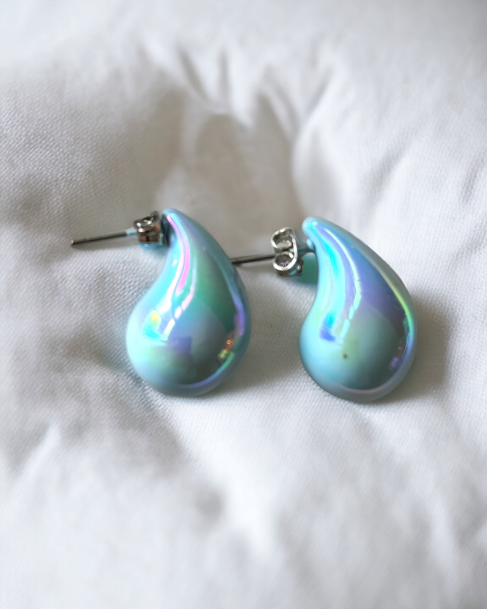 Blue Tear Drop Earrings