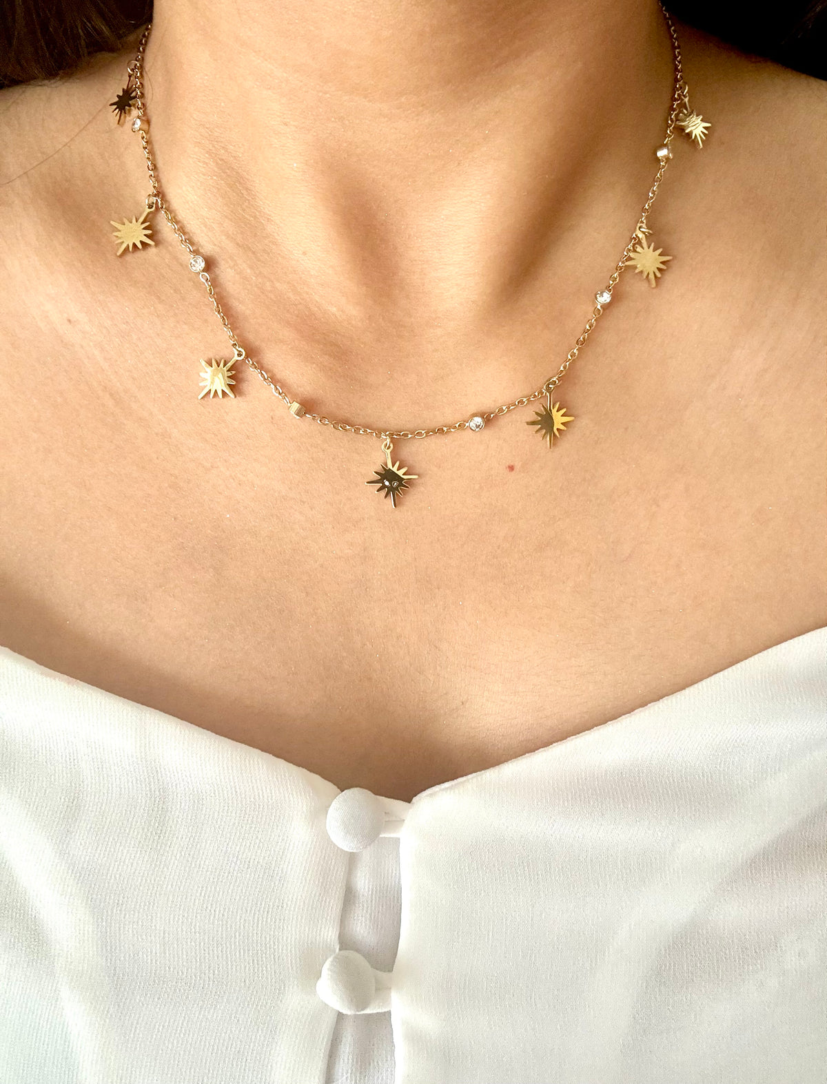 Cute Gold Snowflake Antitarnish Necklace