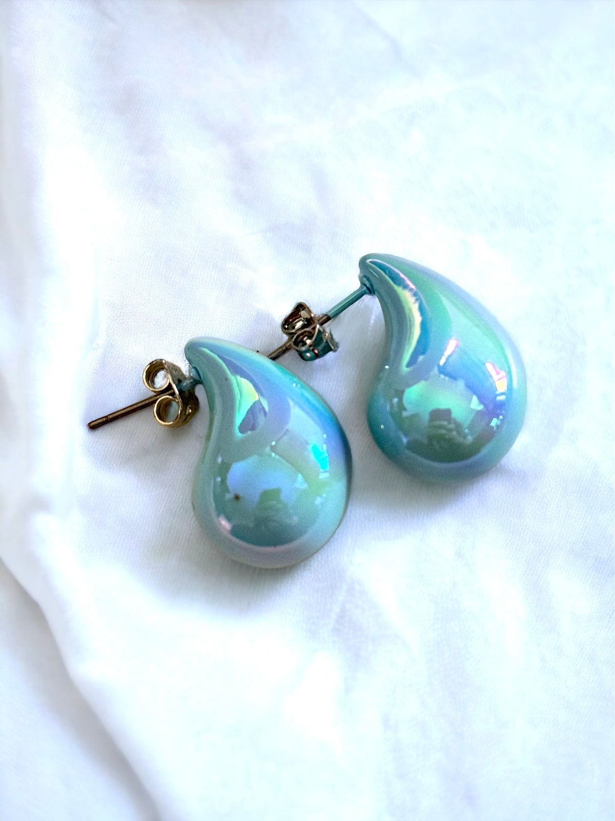 Blue Tear Drop Earrings