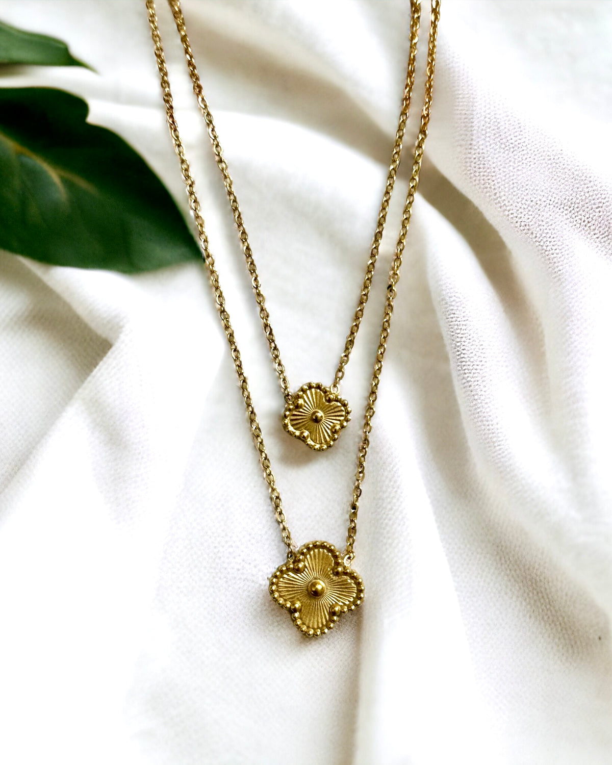 Vintage Clover Layered Antitarnish 18K Gold Plated Necklace