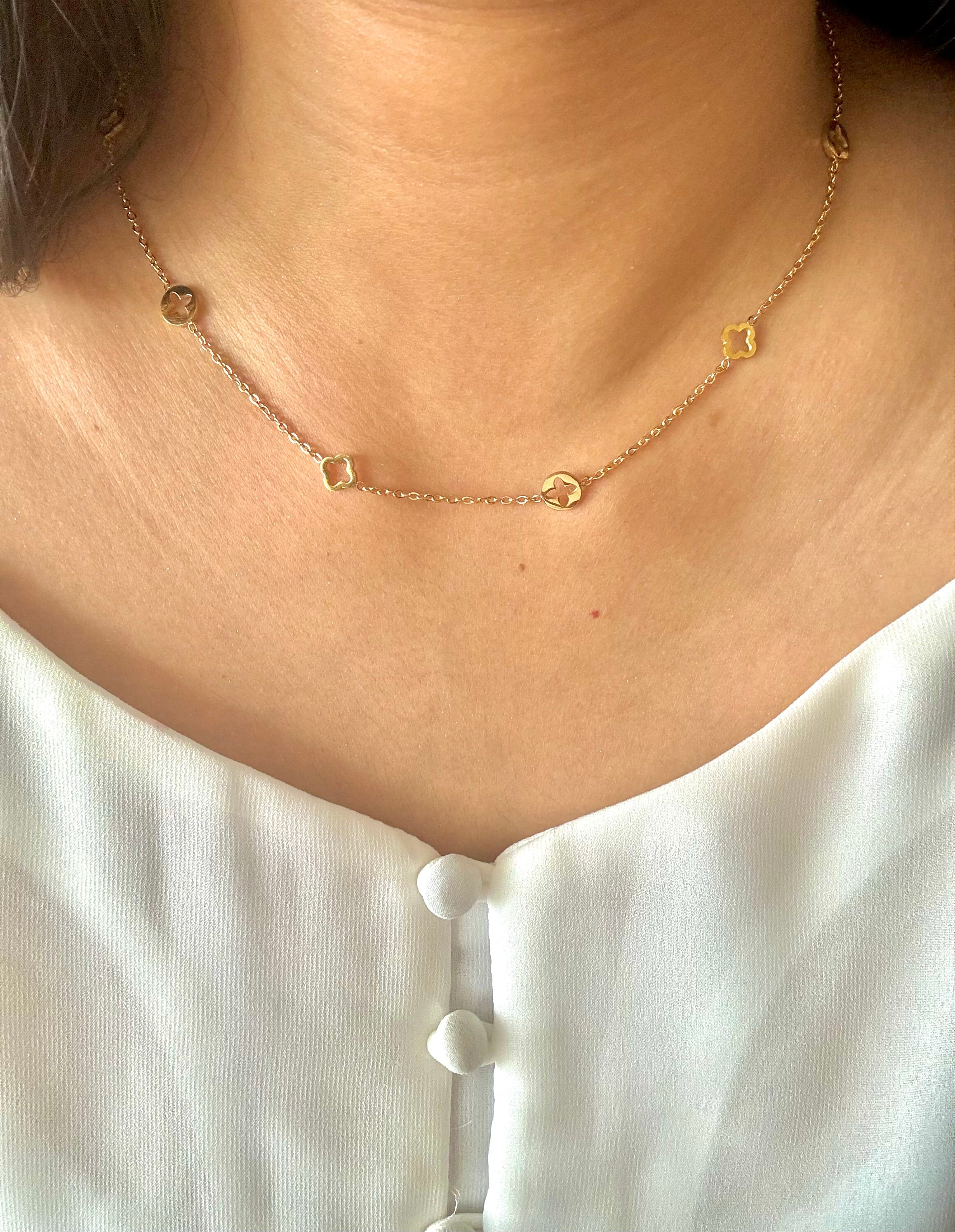 Minimal Clover Antitarnish Necklace