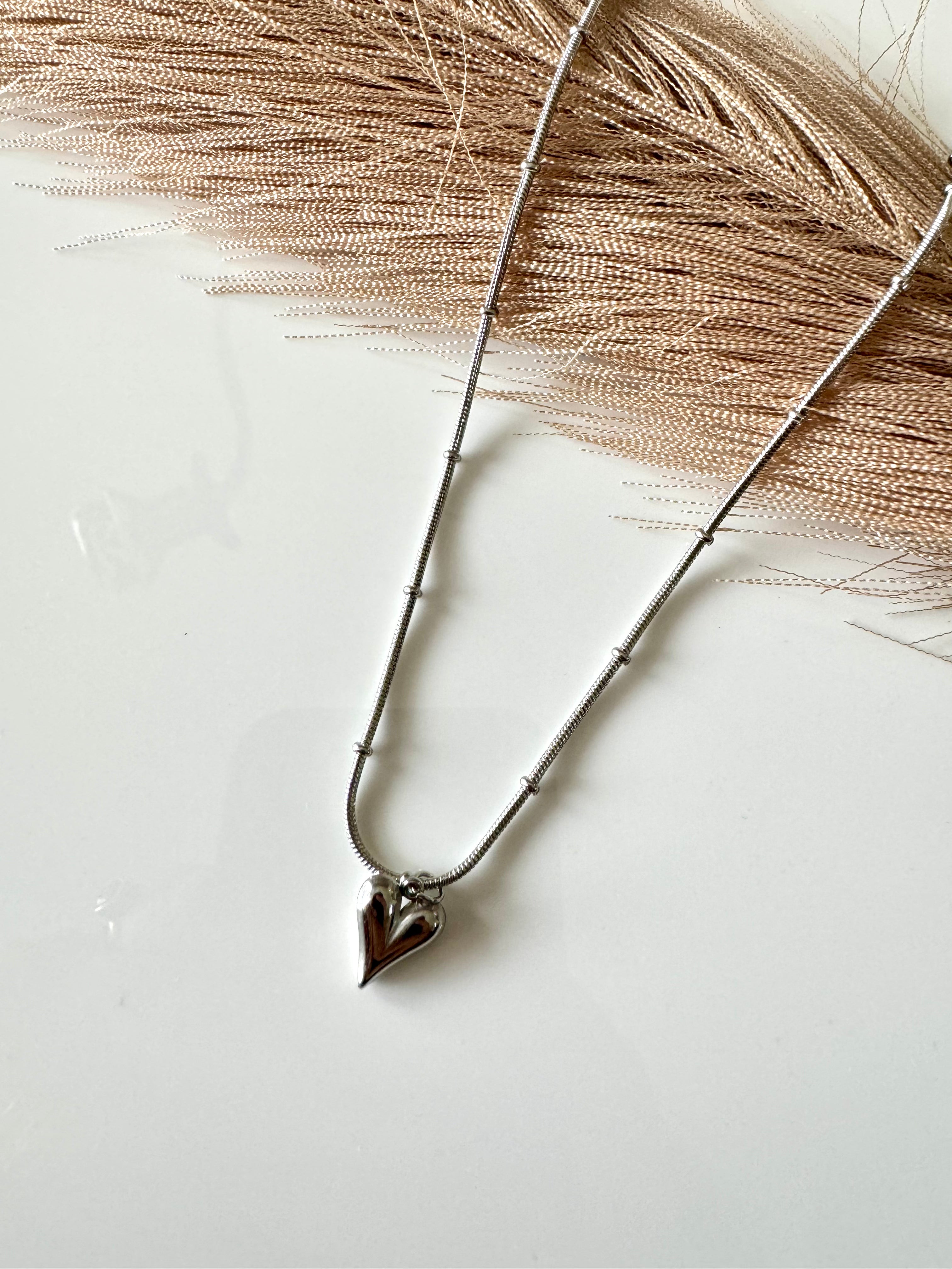 Silver Antitarnish Heart Necklace