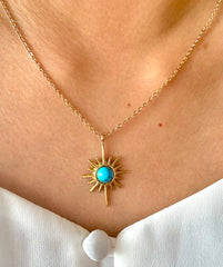 Boho Sun Evil Eye Antitarnish Necklace