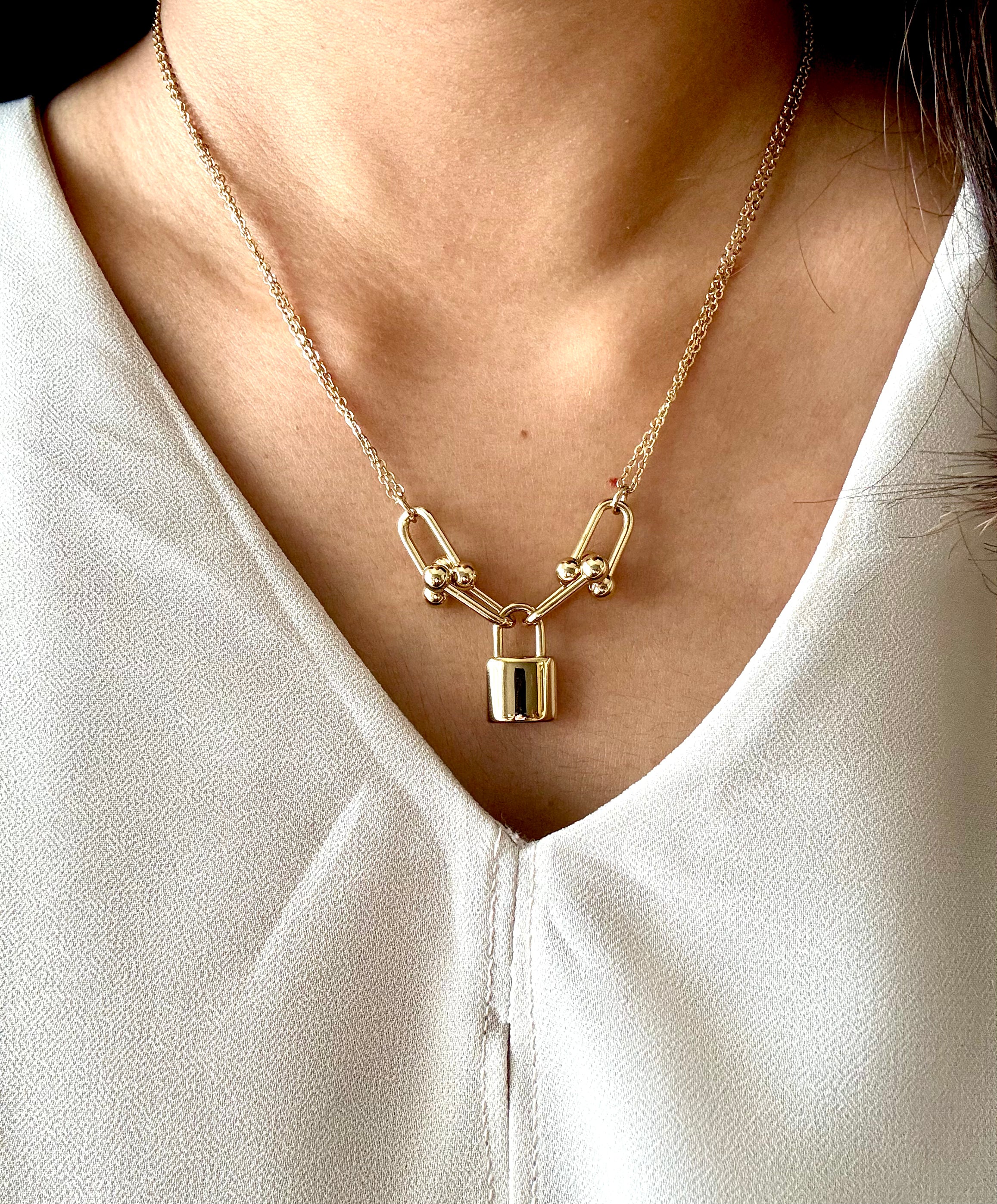 18K Gold Plated Link-Lock Antitarnish Necklace