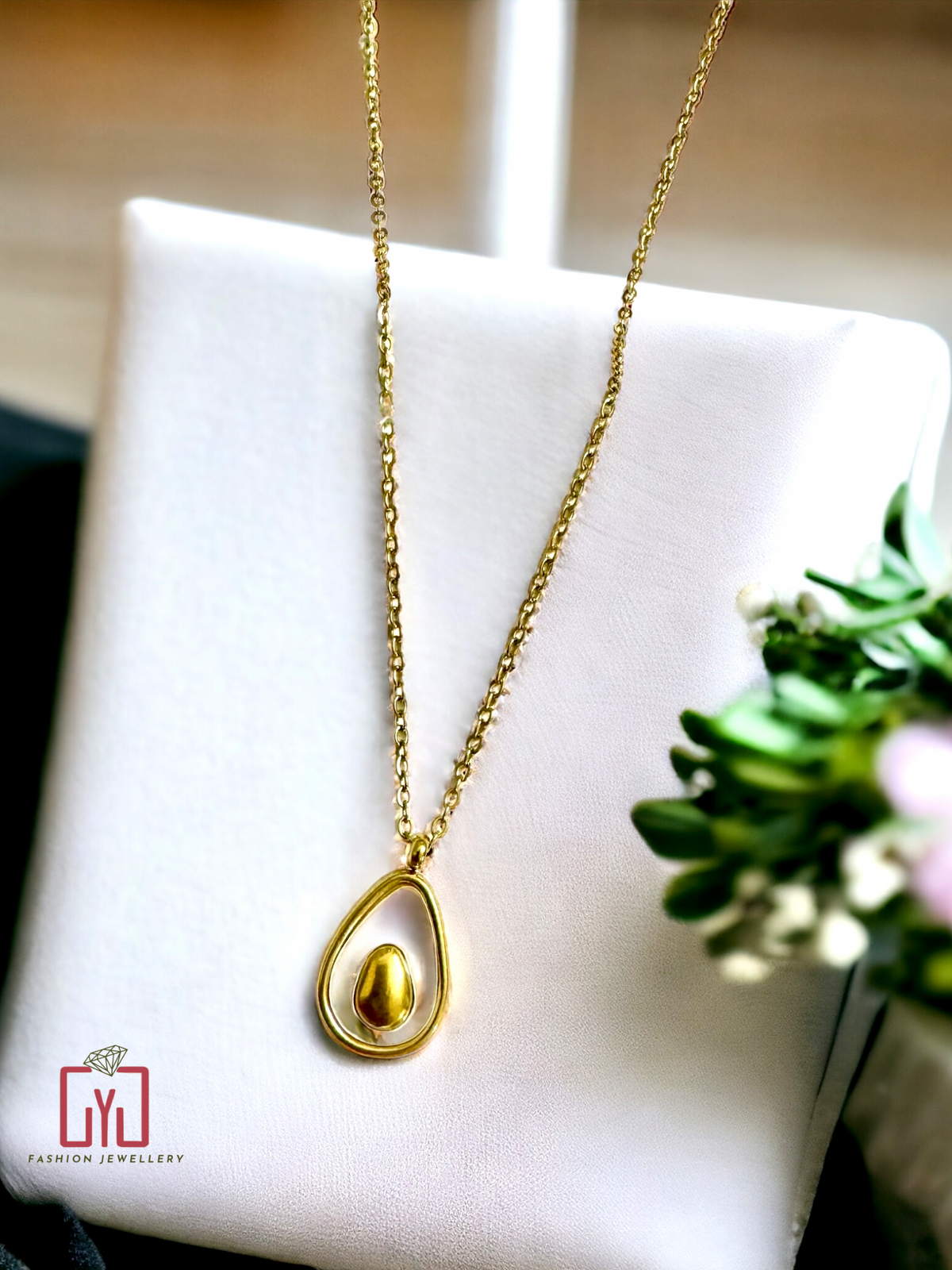 18K Gold Plated Antitarnish Avacado Necklace