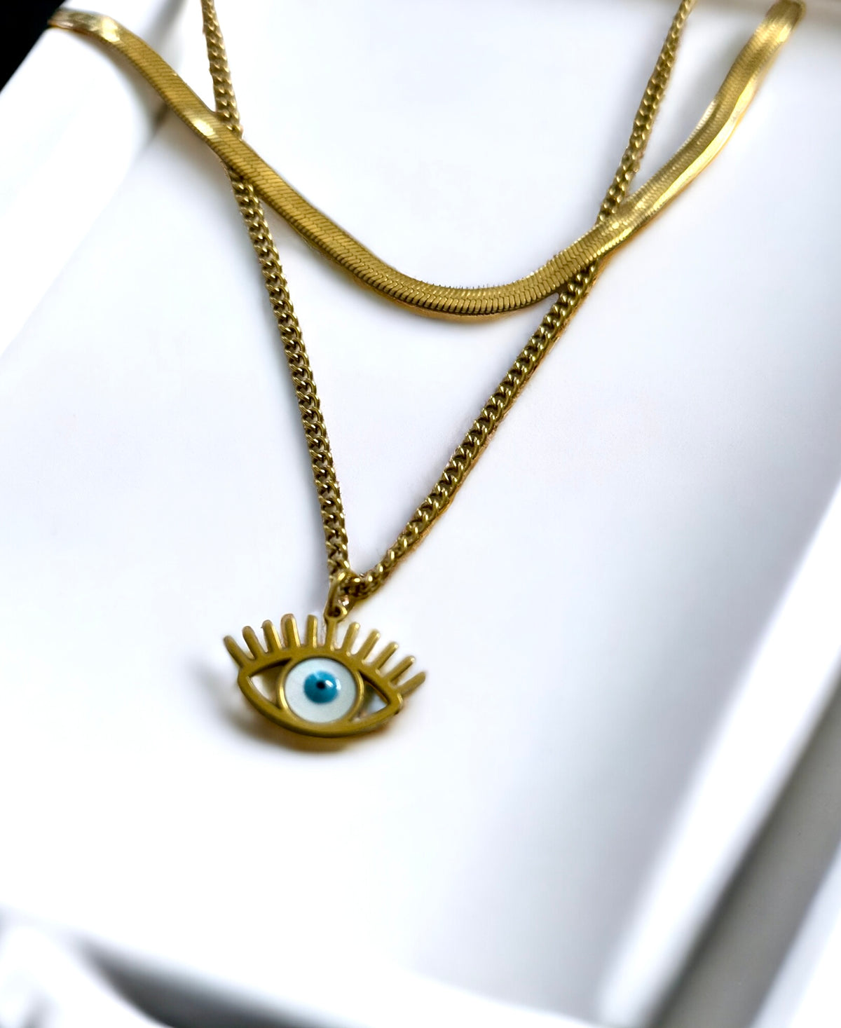 Evil Eye Antitarnish Layered Necklace