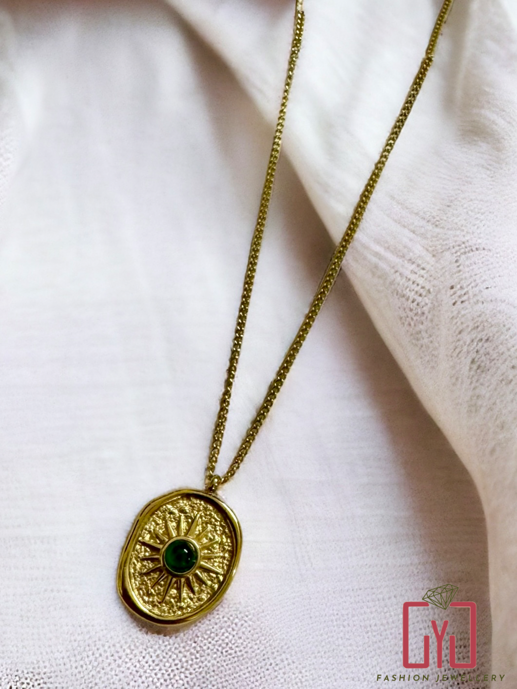 18K Gold Plated Antitarnish Vintage Sun Necklace