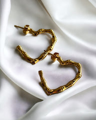 Antitarnish Bamboo Heart Hoops