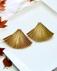 Fan/ Shell Shaped Antitarnish Vintage Earrings