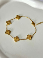 Vintage Clover 18k Gold Plated Antitarnish Bracelet